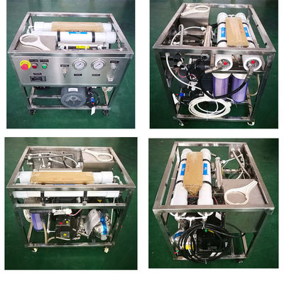 1000LPD समुद्री जल आरओ प्लांट रिवर्स ऑस्मोसिस सिस्टम 50HZ 8% रिकवरी दर