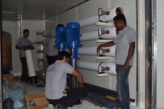 1.65kw कंटेनरीकृत जल उपचार संयंत्र, SS304 3000 lph ro संयंत्र
