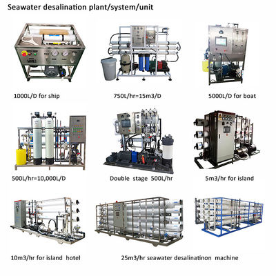 3.3kw समुद्री जल रिवर्स ऑस्मोसिस डिसेलिनेशन प्लांट ऑन लैंड 75% रिकवरी